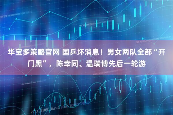 华宝多策略官网 国乒坏消息！男女两队全部“开门黑”，陈幸同、温瑞博先后一轮游